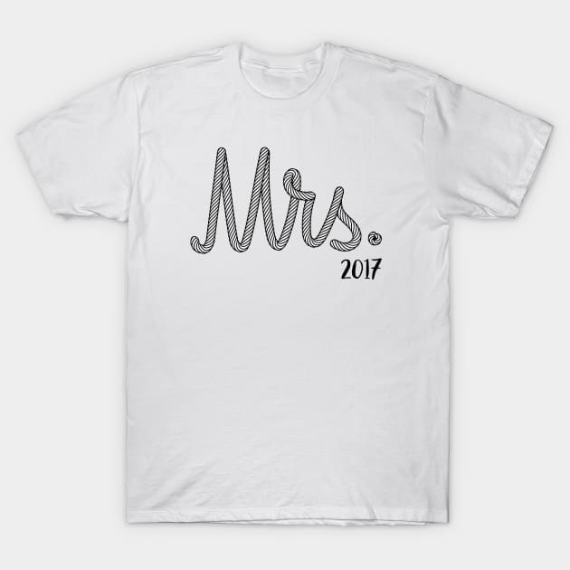 Mrs. Bride 2017 Wedding Gift Rope T-Shirt by Suniquin